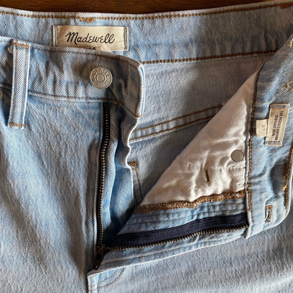 Madewell The Perfect Vintage Straight Distressed Jeans 27 A22 - Picture 11 of 13